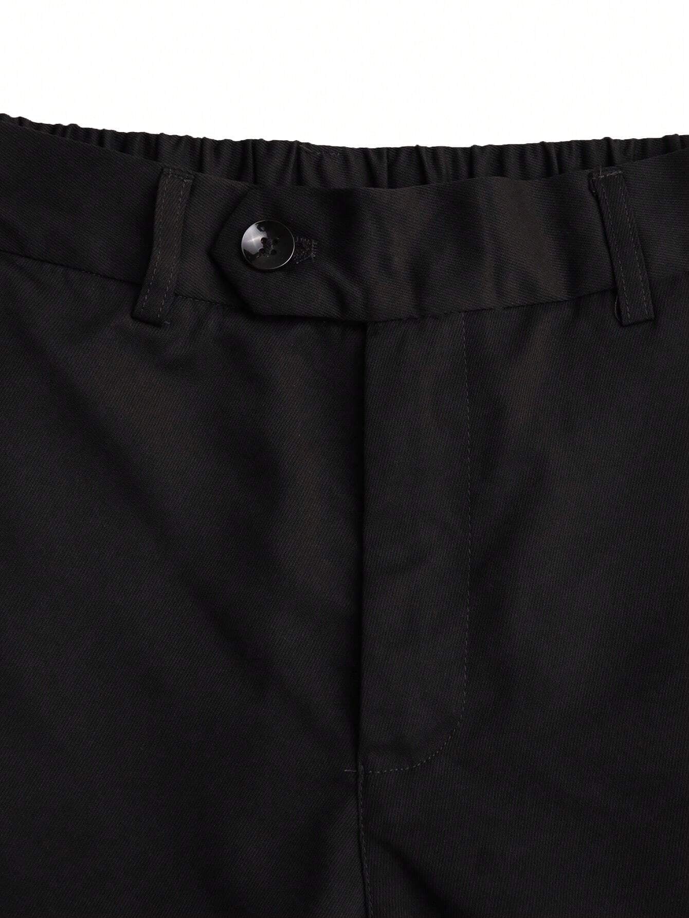 Manfinity Mode Men'S Single Button Work Wear Long Sleeve Suit Jacket and Trousers Set