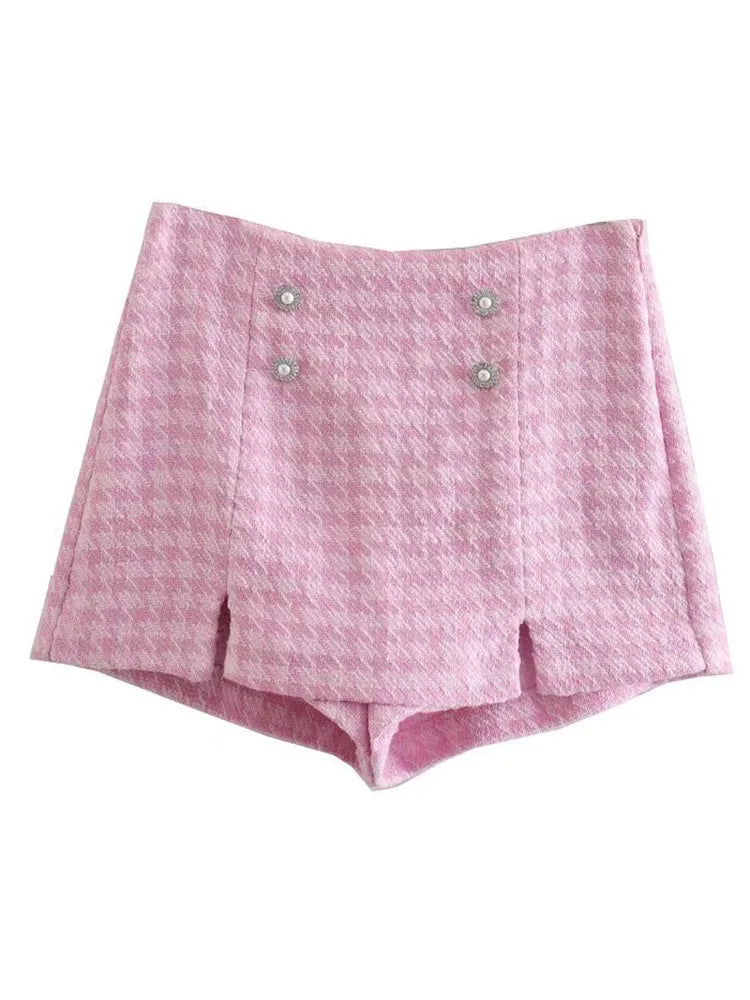 Klacwaya Tweed Set 2 Piece Chic Blazer Women Suit Shorts Sets Women 2022 Suit With Shorts For Women Female Suits