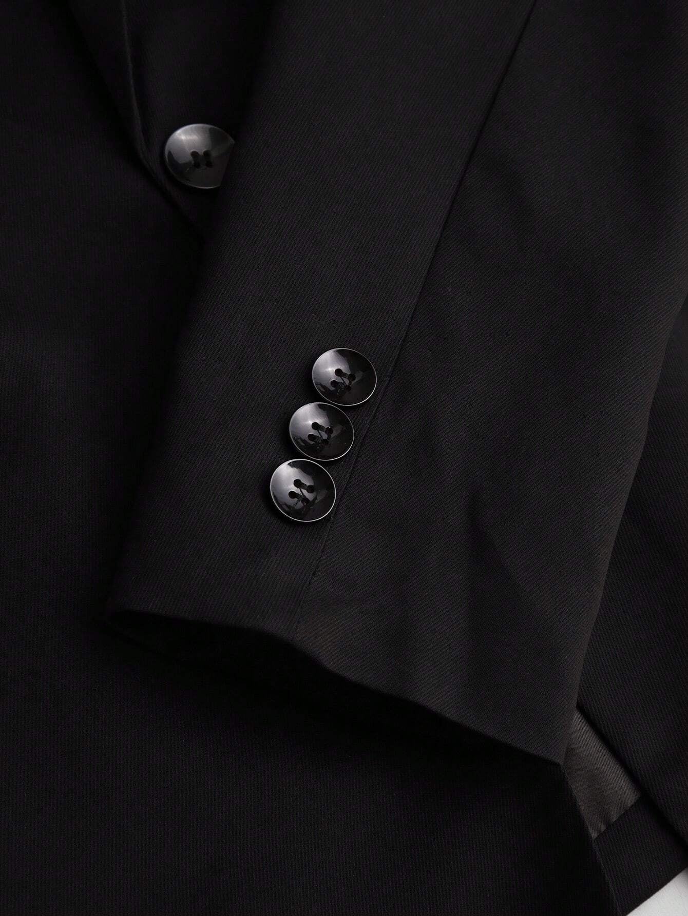 Manfinity Mode Men'S Single Button Work Wear Long Sleeve Suit Jacket and Trousers Set