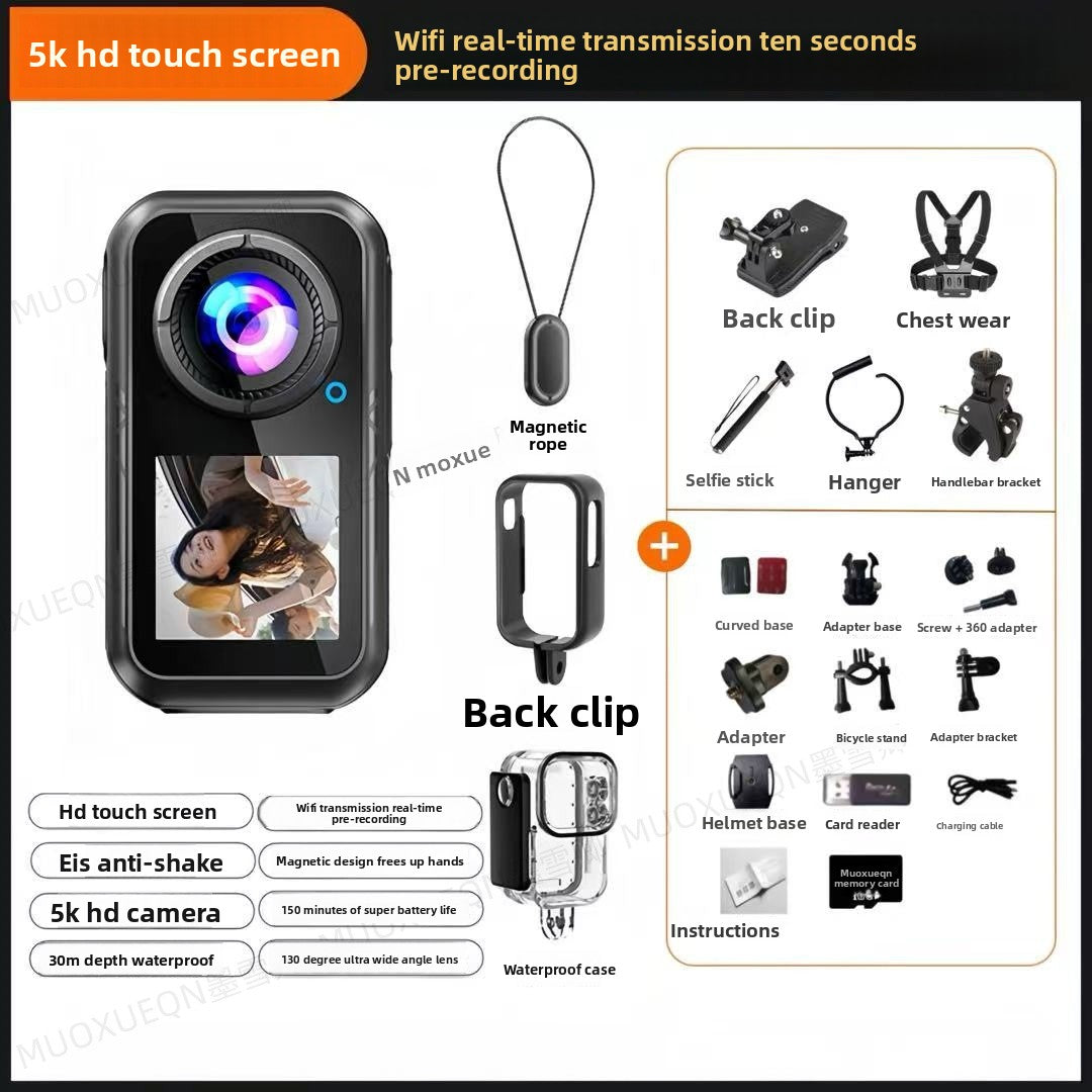 5K HD Anti-Shake Action Camera for Cycling and Vlogging