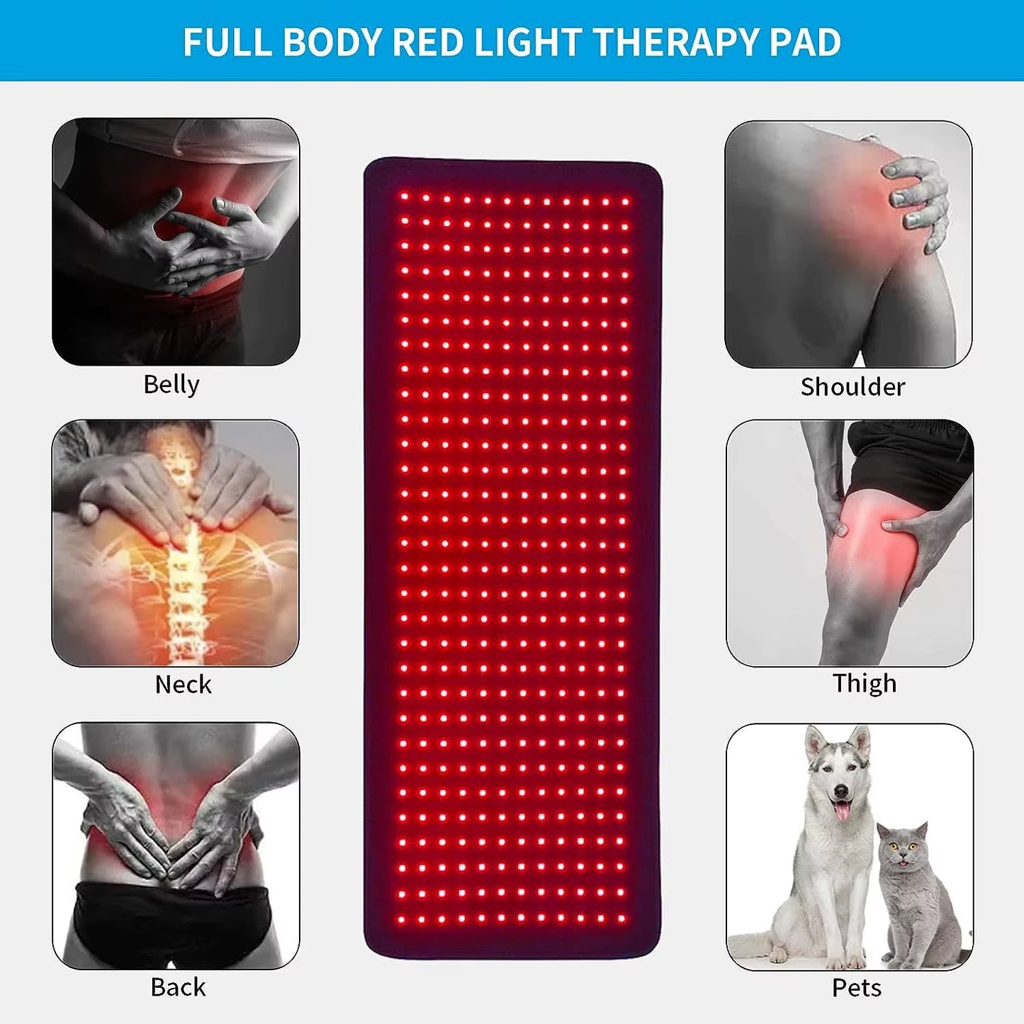 LED Equipment Red Light Infrared Treatment Pad. Discomfort during Menstruation. the Pain in the Back Muscles Is Relieved