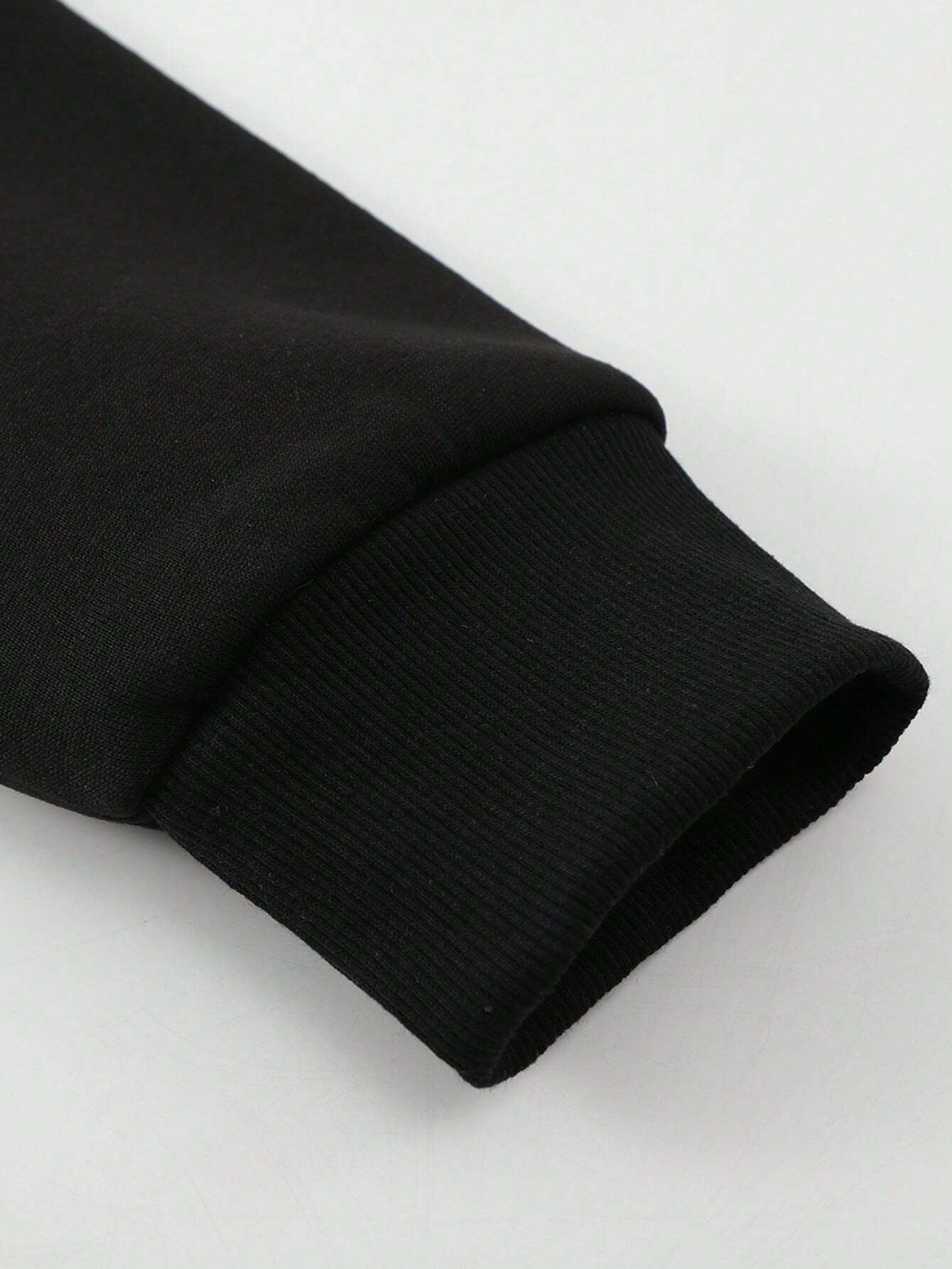 Manfinity Homme Men'S Casual Letter Print Oversized Sweatshirt and Jogger Pants Set, Fall Clothes